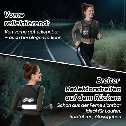 ZOOYAUE Laufweste für Damen und Herren,Verstellbare atmungsaktive Laufweste mit 500ml Trinkflasche, Reflektierender Trinkrucksack mit Handyhalterung, Leichter Laufrucksack Trinkrucksack
