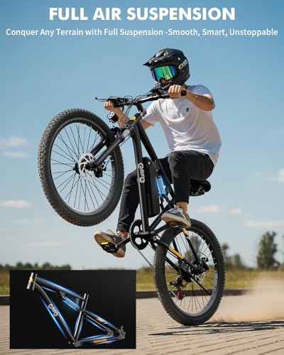 Image of Qlife Electric Bike for Adults /Teens Racer, 20+MPH 21-Speed Peak 1200W Brushless Motor Adult Electric Bicycles, 48V 10.4Ah Removable Battery Mountain Ebike, Up to 55 Miles, 27.5X2.1 Tire E Bike