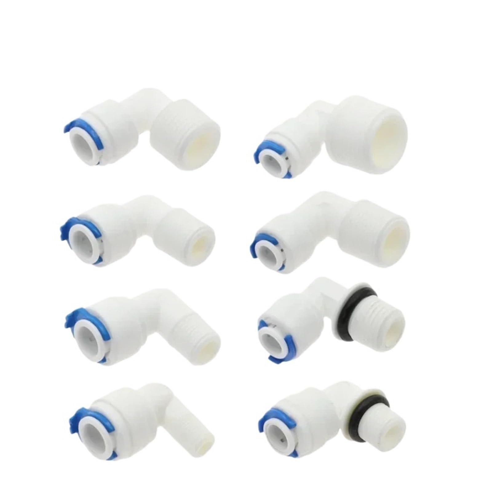 YAKUFAST RO Aquarium Accessories Quick Connector 6.35mm 9.53mm OD Hose 1/8 1/4 3/8 1/2 3/4BSP Male Thread Adapter Elbow Combination Tube(PL 9.53mm-3I8)