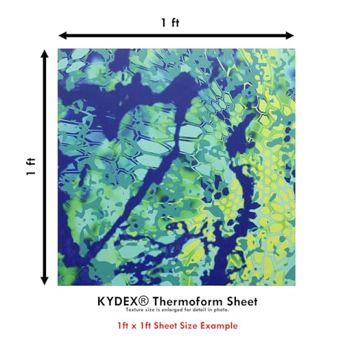 Image of KYDEX Thermoform Sheet - (P1 Texture) - (Infused Print) - (12in x 12in) - (Kryptek Obskura - Mahi Mahi) - (1 Sheet) - (for Holster Making & Hobby) - (USA Made)