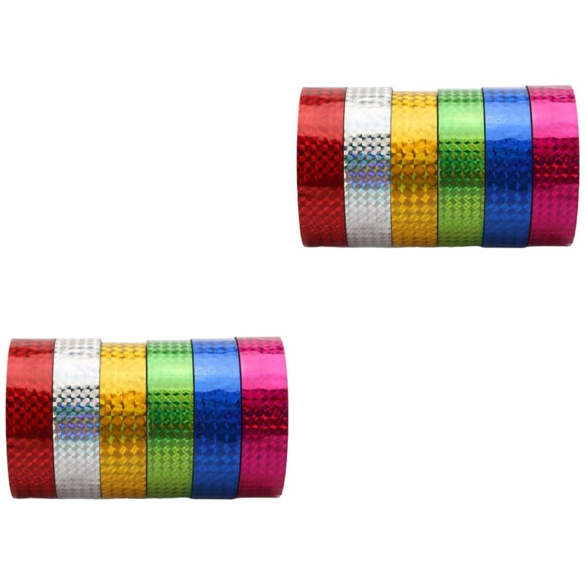 Housoutil 12 rouleaux Ruban Adhésif Décoratif Holographique Ruban Photo DIY pour Cadeau et Décoration