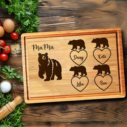 Tabla de Cortar Personalizada para el Día de la Madre, Regalos Personalizados para Mamá, Tabla Grabada para Mamá y Abuela miniatura 5