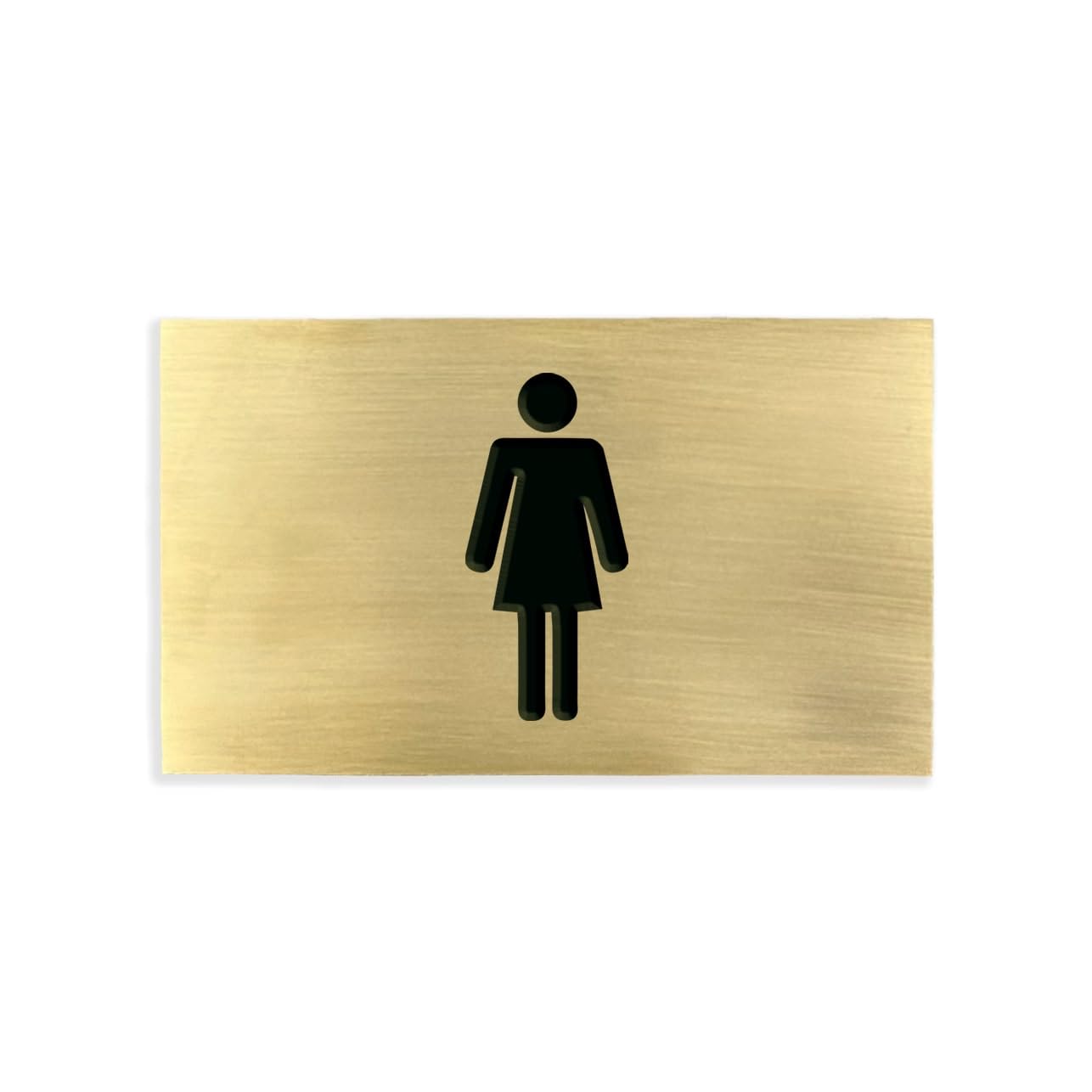 hochwertiges Messingschild mit Gravur - versch. Größen | Motiv Toilette (Set 2 Messingschilder) ohne Schraublöchern 100 x 60 mm