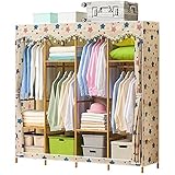 WUQIAO Offener hängender Schrank, freistehendes Aufbewahrungsregal, mit exquisitem Vorhang, große Kapazität, angemessene Klassifizierung, vollständig versiegeltes Design