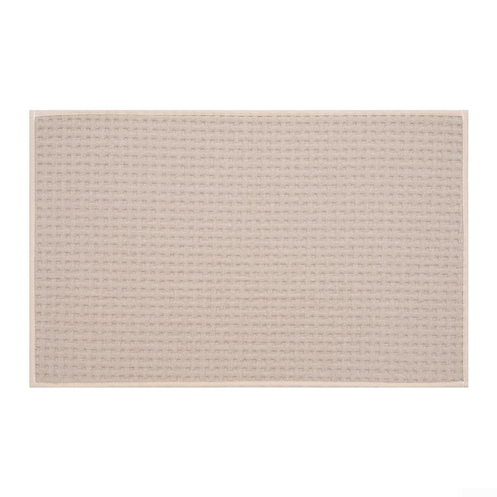 Alfombra cuadrada de fibra de poliéster, alfombrilla de baño antideslizante para baño con tono amarillo claro y confiable para el uso diario (60x90cm marrón)