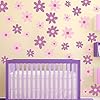 Purple Wisteria Flower Wall Decals - Large Hanging Vine Stickers For Room Decor & Nursery