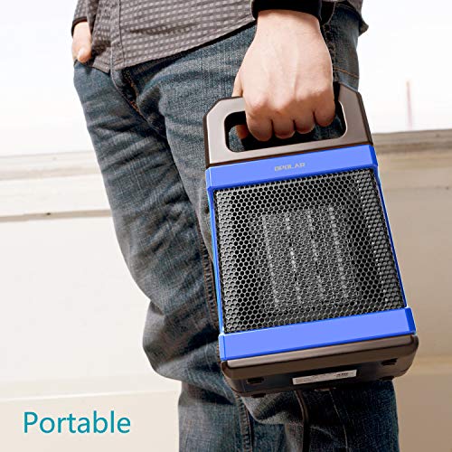 1500/1000W Ceramic Space Heater, PTC Portable Heaters with Adjustable Thermostat, Electric Heater with Overheat and Tip-over Protection and Carrying Handle, Quiet Personal Heaters for Office, Bedroom - Thumbnail 6