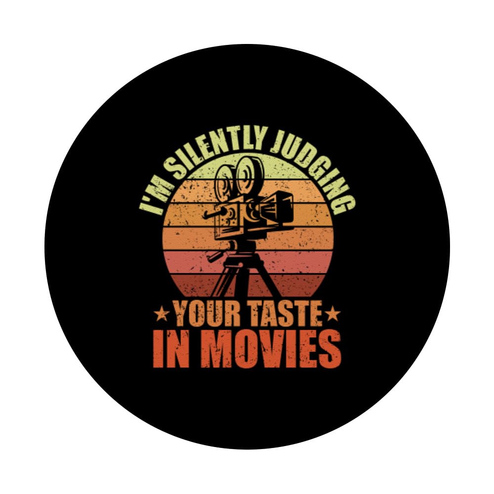 Judging Your Taste in Movies Motion Picture Fan Film Cinema PopSockets Swappable PopGrip, Black - Image 3