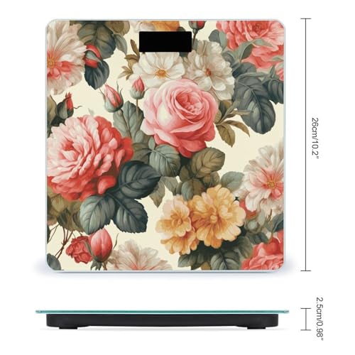 Báscula digital de baño con vidrio templado y pantalla LED clara miniatura 2