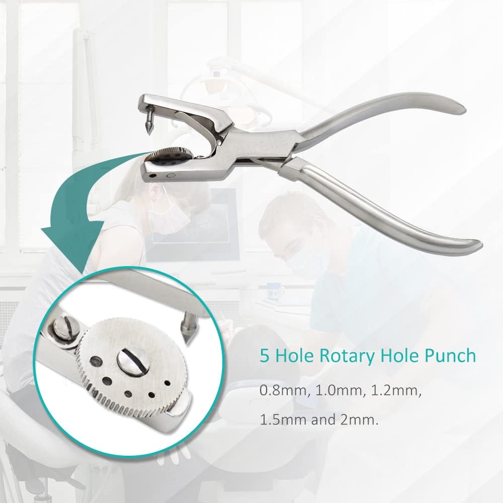 Naturelledent Teeth Care Dental Dam Perforator Dental Dam Hole Puncher Pliers for Dentist Rubber Rubber Stamp Dam Puncher Lab Orthodontic Tools