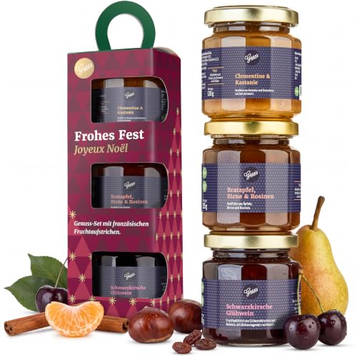Gepp's Feinkost Marmelade Geschenkset Weihnachten, 3 Konfitüren, 380 g