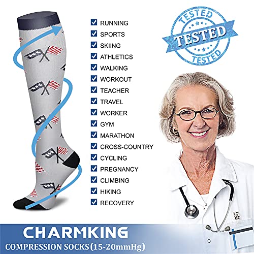 Image of Compression Socks (7 Pairs), 15-20 mmhg is BEST Graduated Athletic & Medical for Men & Women, Running, Flight, Travel, Nurses, Pregnant - Boost Performance, Blood Circulation