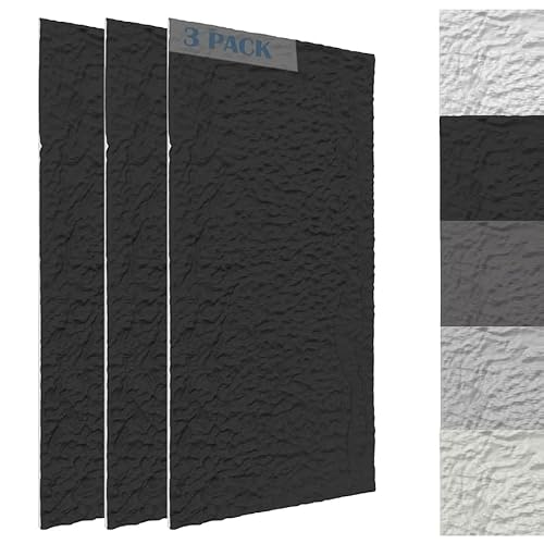 Aufun Lot de 3 panneaux muraux 3D, aspect pierre, 120 x 60 cm, 5 cm d'épaisseur, revêtement mural en polystyrène, panneaux de plafond légers, imitation pierre, pour salon, cuisine, salle de bain