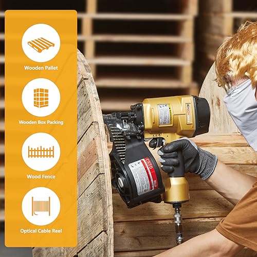 Kingou LE R Decking Nailer Accepts 1-3/4-Inch To 2-3/4-Inch Nails With 1/4 Npt Air Connector 225-300Pcs Load Capacity Coil Nailer Coil Nail Gun thumb #3