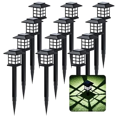 AMAZON - Beassla Solar Outdoor Lights 12 Pack, 12 Hrs Long-Lasting Waterproof Pathway Lights Solar Powered Auto On/Off, Solar Garden Lights Decorative for Landscape Walkway Driveway Patio Yard & Lawn