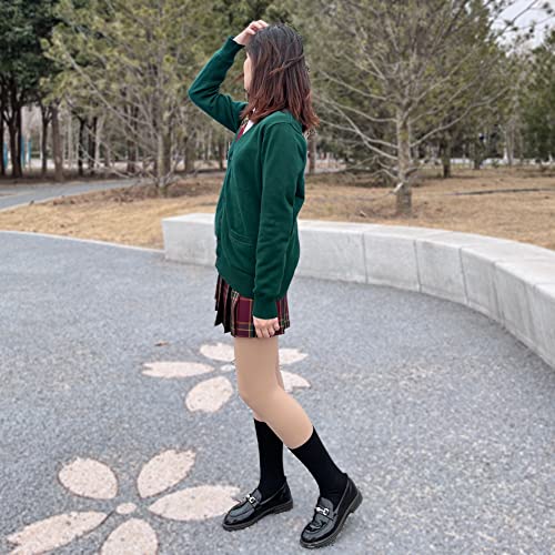 Image of Blostirno Women's Cardigan School Uniform Sweater Cardigans V-Neck Long Sleeve Button Down Knit with Pockets