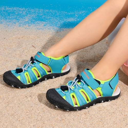 Image of DREAM PAIRS Unisex Summer Water Athletic Sandals | Closed-Toe Protection Quick-Drying Upper Comfort Footbed Durable Non-Slip Sole Hook-And-Loop Outdoor Sport Walk Hike