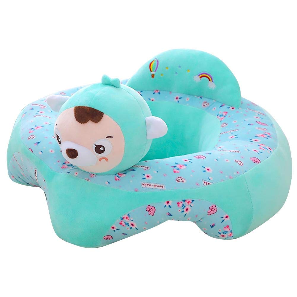 Floral Print Baby Support Seat Sofa Cover Animal Shaped Baby Learning to Sit Chair Keep Sitting Posture Comfortable for 0-12 Months Baby