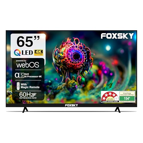 Image of Foxsky 165 cm (65 inch) Frameless Series 4K UHD QLED WebOS FS65GATV (Black)