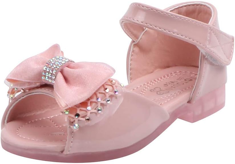 Princess Shoes Girls, Shoes Baby Girl Spring Mary Jane Shoes with Bow Toddler Crystal Princess Children's Shoes Patent Shoes Pink Ballerina Shoes Children's Shoes