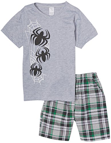 Image of ToBeInStyle Boys' 2-Piece Graphic Top & Plaid Shorts Outfit Set - Polo or V-Neck Tee