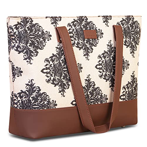 ZOUK Printed Jute Handcrafted Vegan Leather Women's Shoulder Tote Bag - Image 2