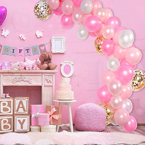 Image of Pearl Latex Balloon Arch Decoration Kit (Rose Gold, Pink, White) -112 Pieces