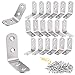 Equerre Metal 20pcs, Équerre de Fixation 40 X 40 Mm,Renfort D'angle 90 Degrés, Support Métallique, Support En Acier Inoxydable Pour La Fixation De Meubles (Comprend 80 Vis Acier Inoxydable)