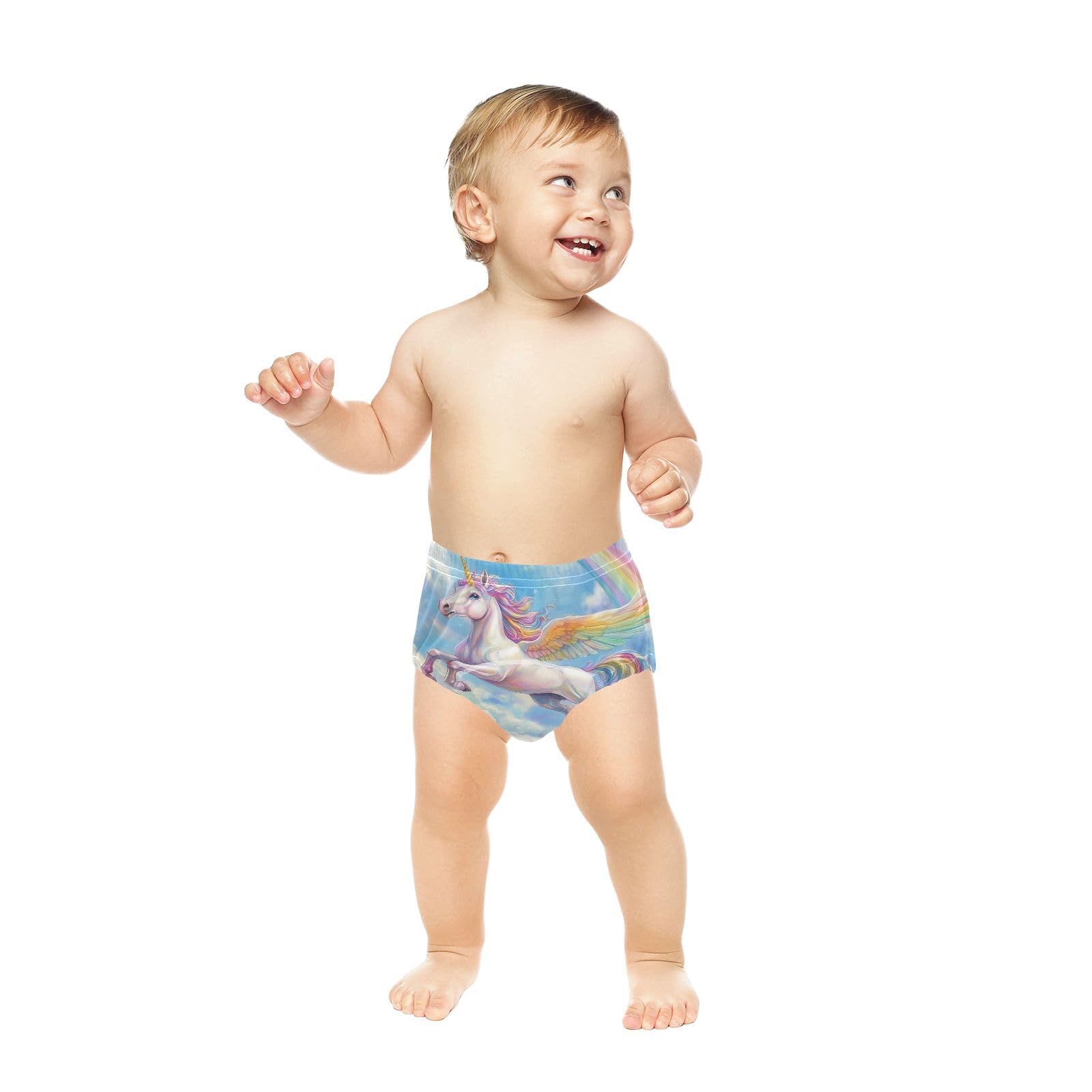 Coikll Cute Rainbow Horse Toddler Training Underwear Waterproof Baby Pee Pants -2T