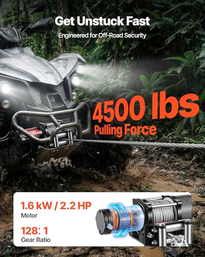 Treuil 12V pour quad idéal pour débloquer les véhicules enlisés dans la boue