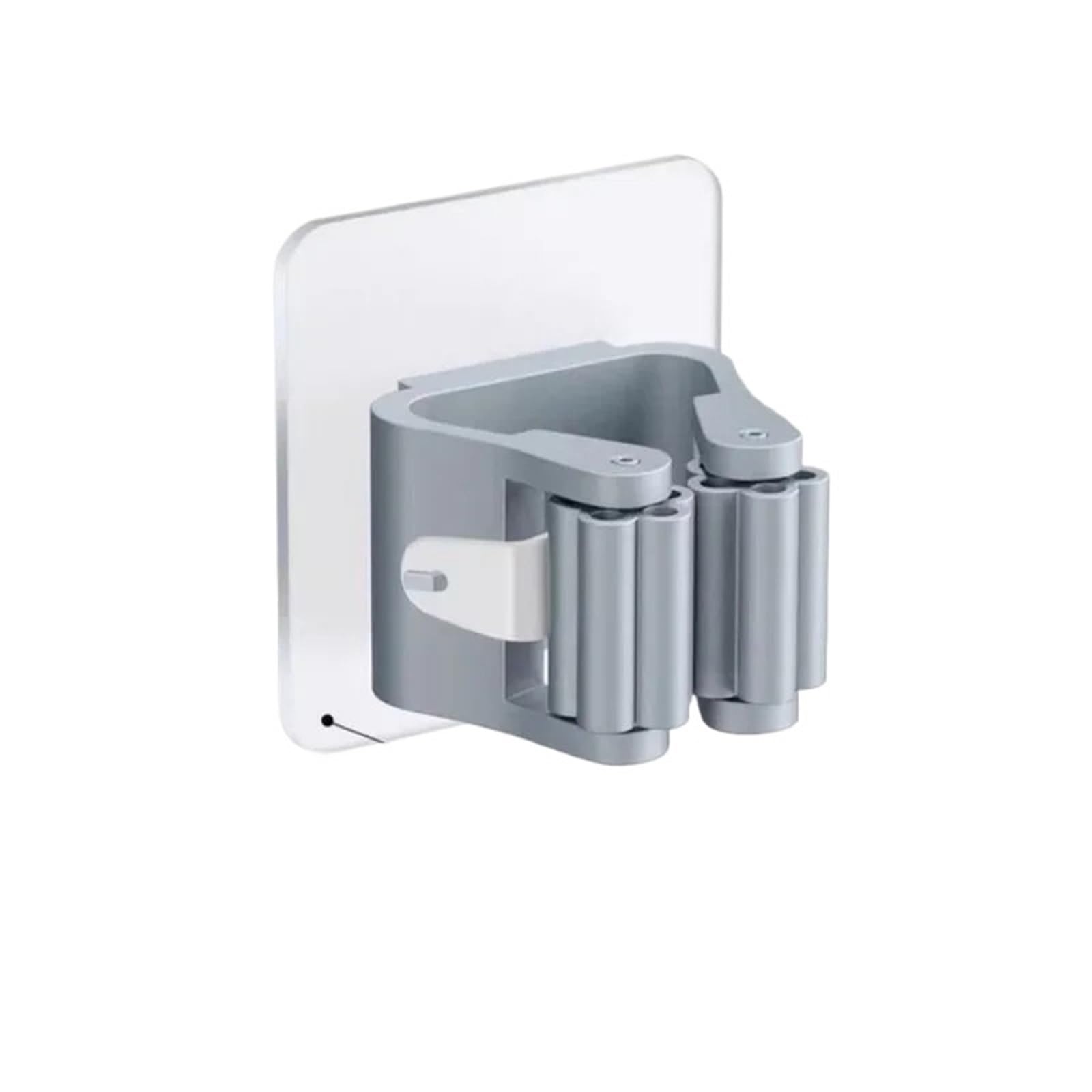 Soporte de pared para escobas, 40 unidades, soporte autoadhesivo para escobas, soporte para fregona, soporte para fregona, organizador de almacenamiento para baño (4 unidades, gris)