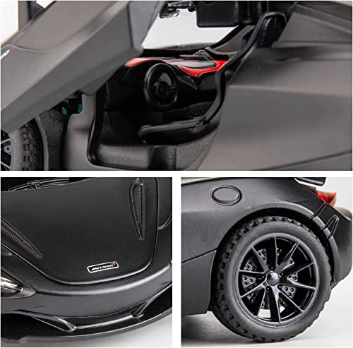Image of WireScorts 1:32 Diecast Car Model MCLAREN 720s Alloy Toy Car Pull Back with Light and Sound Toy Vehicle for Girls Boys Adults Gift - Black