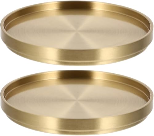 Miniatura 1 de Posavasos dorados de latón para bebidas, posavasos de bronce dorado, detalles de decoración para mesa y bar, elegante posavasos de cobre para