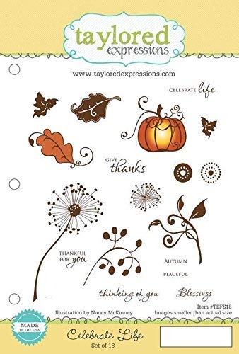 Taylored Expressions Taylored Expressions Celebrate Life Cling Unmounted Rubber Stamp Set (TEFS18)