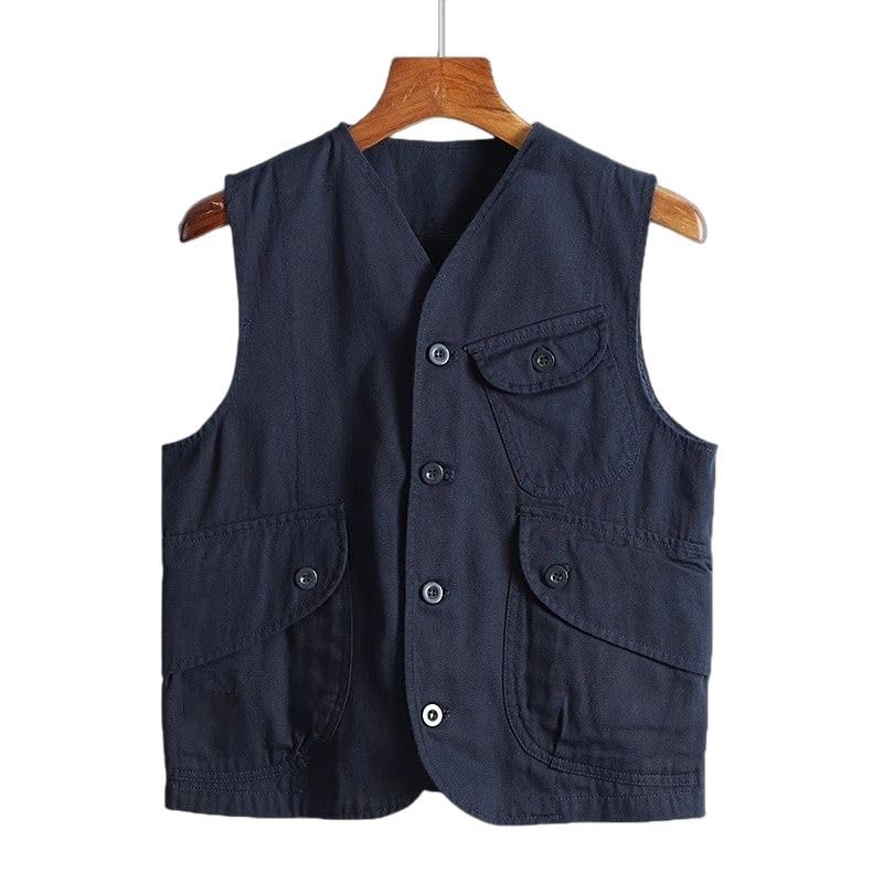 Veste ample sans manches avec ourlet côtelé et plusieurs poches - 6