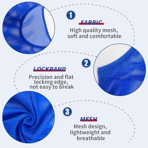 Image of 12 /24 /48Pcs Soccer Pinnies Youth, Scrimmage Team Practice Vests | Mesh Printed and Unprinted Numbers Team Pennies for Basketball Soccer Football Bibs Adults Kids