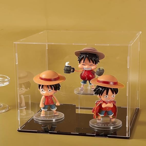 Image of Clear Acrylic Display Case (12 x 6 x 10 Inch) Self Assemble Display Box with Black Base | Dustproof Showcase for Collectibles Figurines | Memorabilia & Models