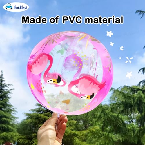 Image of FunBlast Inflatable Balls for Kids - Colorful Beach Balls for Pool, Summer Water Play Toys for Kids, Lightweight Inflatable Pool Balls for Outdoor & Indoor Fun, Swimming Pool Toys (Flamingo)