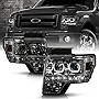 ACANII - For Smoke 2009-2014 Ford F150 SMD LED Halo Projector Headlights Headlamps Driver + Passenger Side