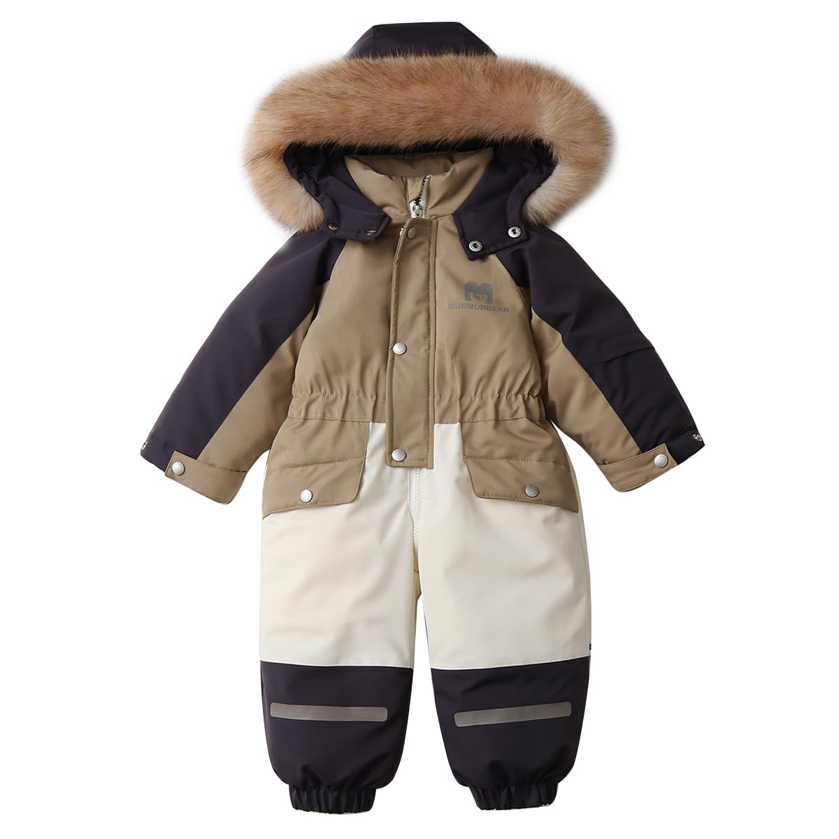 linboo Schneeanzug Baby Strampler Kinder Jungen Overall Skianzug Jumpsuit Mit Kapuze Mädchen Einteilige Daunenjacke Gefüttert Winter Schneeoverall