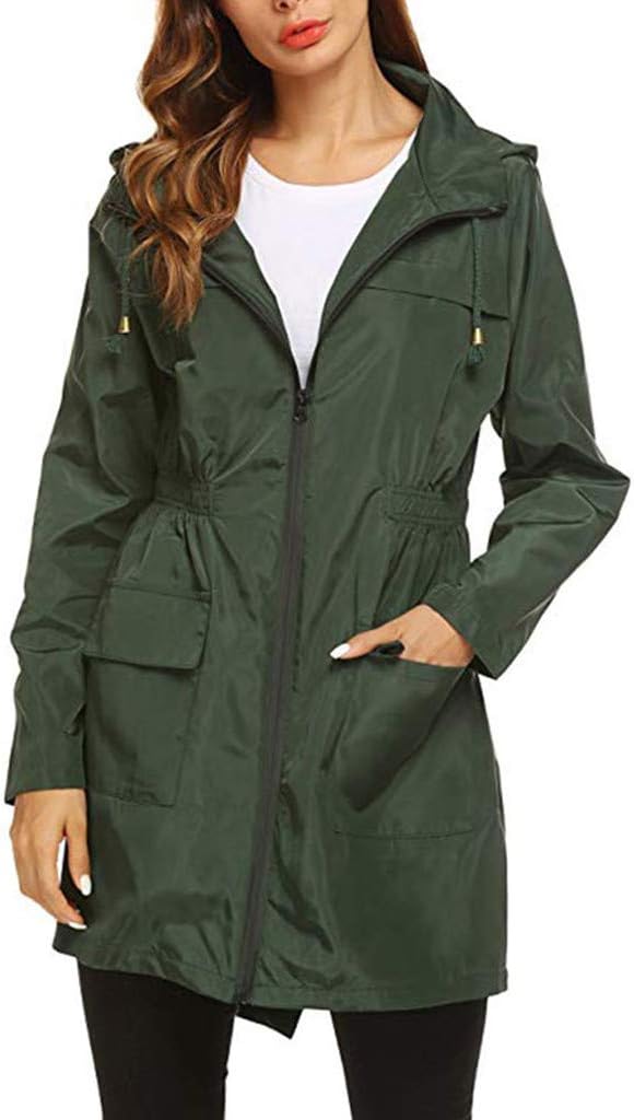 Rain Jacket for Women Waterproof with Hood Trech Coat for