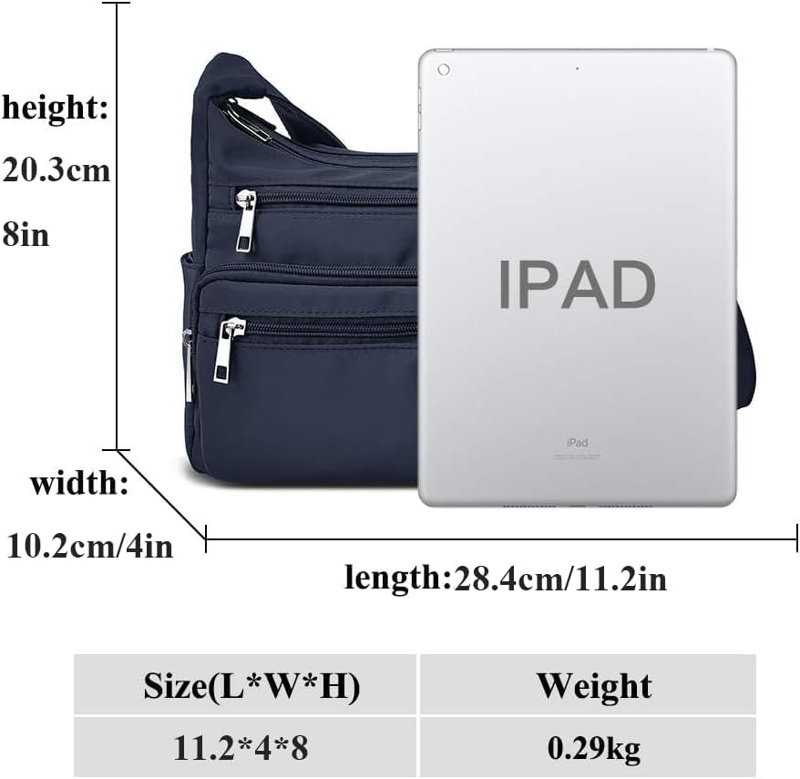 VOLGANIK ROCK RFID Purses for Women Fabric Nylon Multi Pocket Crossbody Bag Ladies Travel Handbag - Image 3