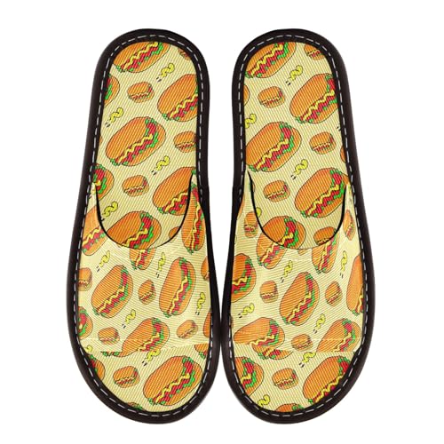 CHIFIGNO Outdoor Slippers for Adults, Reusable Slip-on Spa Shoes with Non-slip Sole Size 6.5-7