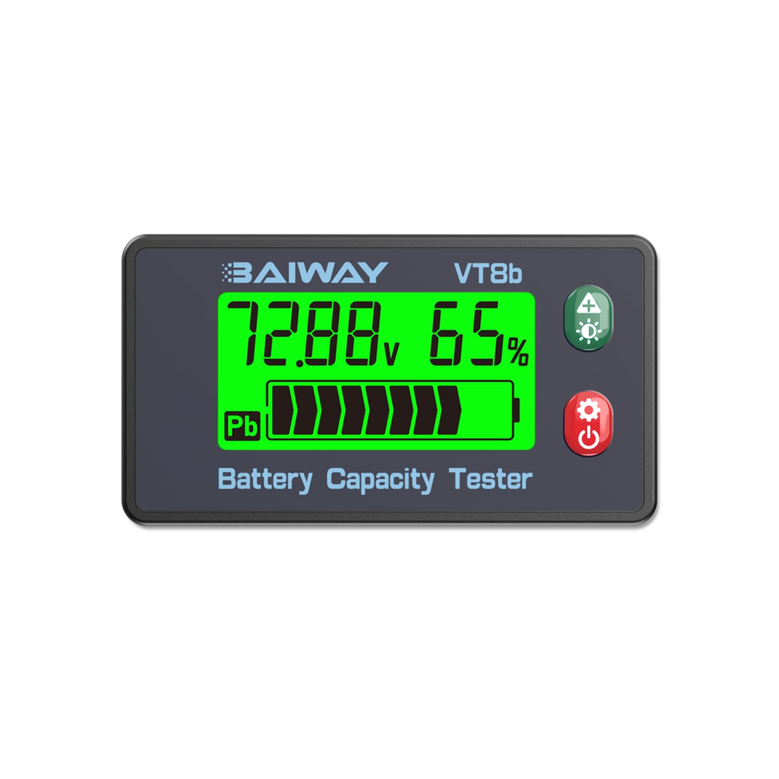 Monitor Batteria 8-120V, Voltmetro Digitale e Indicatore di Capacità Percentuale ±1%, Display LCD Retroilluminato con Allarme 110dB, Tester per Litio, LiFePO4, Piombo per Camper, Auto, Moto e Barca