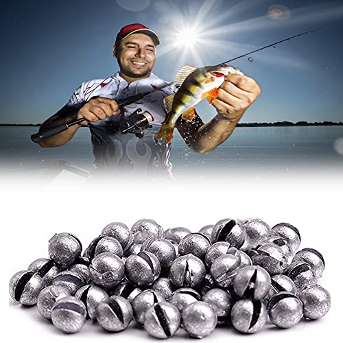 ROLLMOSS 5 Sizes Fishing Weights Sinkers Set, 205 Pcs Round Split Shot Sinker, Lead Fishing Weight Egg Sinkers for Fishing Line, Removable Bite Split Shot Sinker Tackle Fishing Accessories