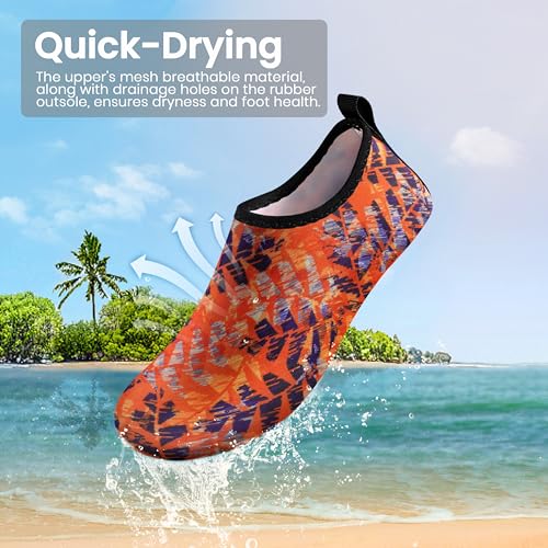 Image of SEEKWAY Water Shoes Women Men Adult Quick-Dry Aqua Socks Barefoot Non Slip for Beach Swim River Pool Lake surf Black SK002(U)
