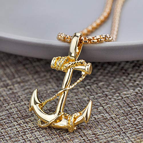 EZUY GNAY Fashion Retro Nautical Anchor Pendant Necklace Stainless Steel Jewelry Anchor Chain Accessories for Men&Womens2