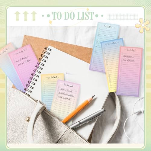 Image of Censen 10 Pack 500 Sheets to Do List Notes Daily Checklist Notepad with 50 Sheets Undated Memo Pad Color Block Shopping List Weekly Plan Notepad Organizer Planners(Vivid Color,Lined) | Note Book 505 Sheets Colorful Memo Pad Office School Supplies Planner Shopping Weekly Plan Task Organizer Tear-off Design