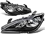 DNA MOTORING HL-OH-CPAC17-BK-CL1 Factory Style Headlight Lamp Assembly Set Compatible with 17-23 Chrysler Pacifica W/o Quad Lamps, Black/Clear