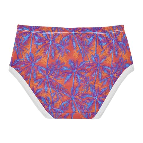 Little Girls' Soft Cotton Underwear Kids Breathable Comfort Palm Trees Panties Briefs Toddler2